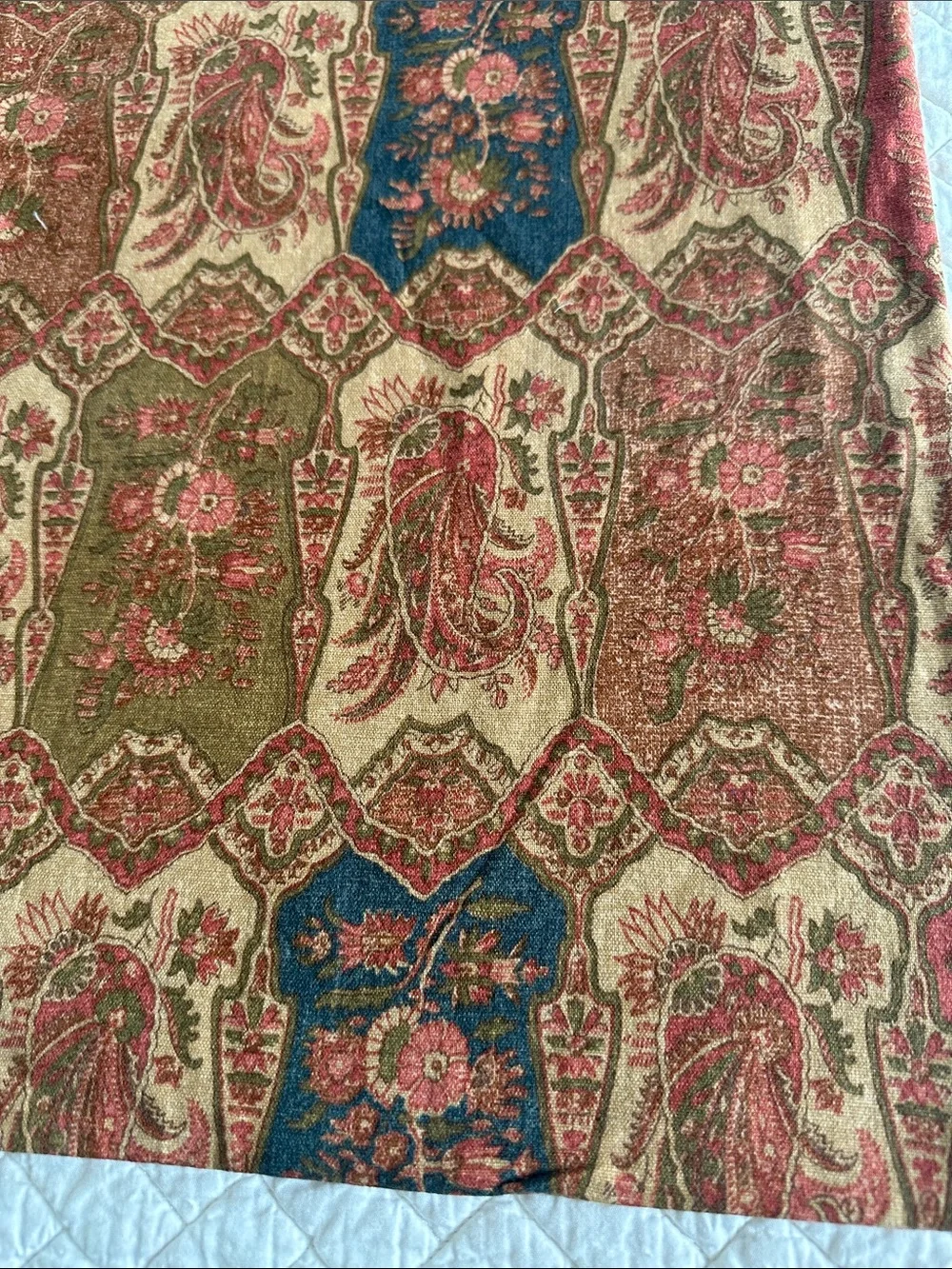 Pottery Barn Red and Brown Paisley Accent Pillow Cover Only